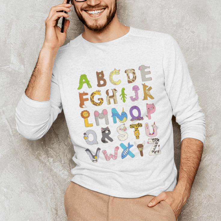 ABC Animals Alphabet Graphic Boys Girls Kindergarten Teacher Unisex Long Sleeve T-Shirt, funny gift ABC Animals Alphabet Graphic Boys Girls Kindergarten Teacher Unisex Long Sleeve T-Shirt, funny gift