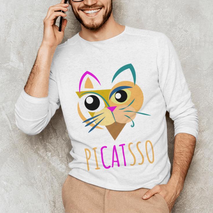 Abstract Cat Art Picatsso Shirt For Art Teachers Unisex Long Sleeve T-Shirt, funny gift Abstract Cat Art Picatsso Shirt For Art Teachers Unisex Long Sleeve T-Shirt, funny gift