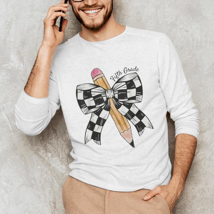 Back To School Hello Fifth Grade Teacher Coquette Pencil Bow Unisex Long Sleeve T-Shirt, funny gift Back To School Hello Fifth Grade Teacher Coquette Pencil Bow Unisex Long Sleeve T-Shirt, funny gift
