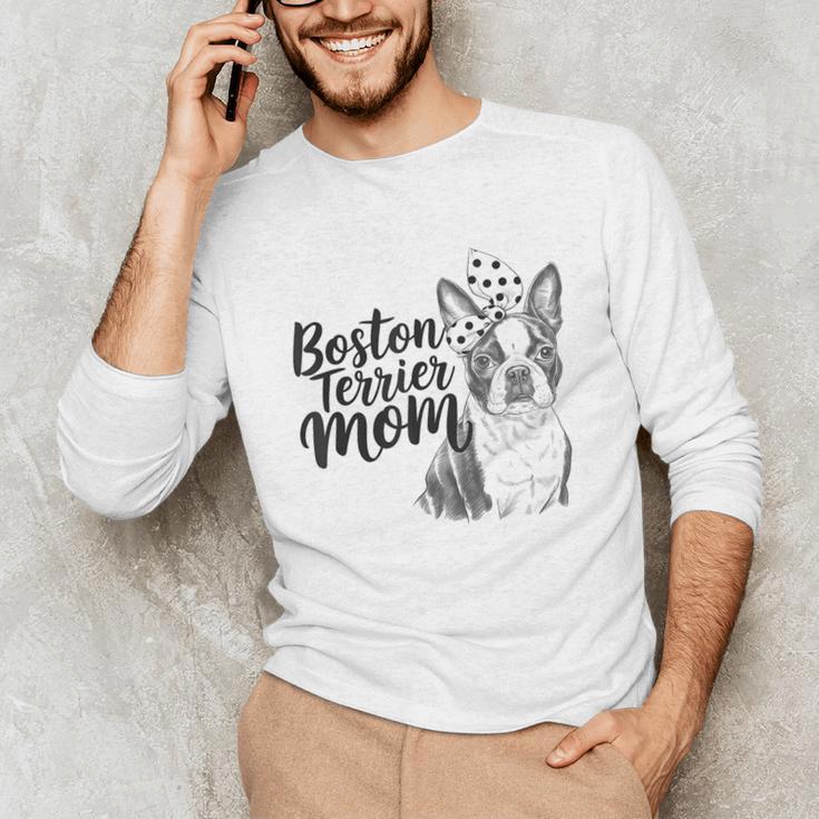 Boston Terrier Dog Bostie Mom Idea For Women Unisex Long Sleeve T-Shirt, funny gift