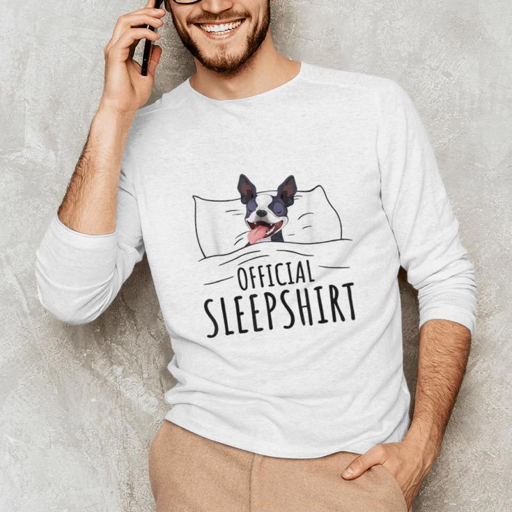 Boston Terrier Dog Lovers Sleepshirt Apparel Men Women Unisex Long Sleeve T-Shirt, funny gift