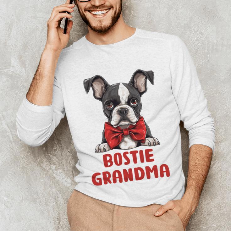 Boston Terrier Grandma Dog Lovers Puppy Bostie Owner Unisex Long Sleeve T-Shirt, funny gift