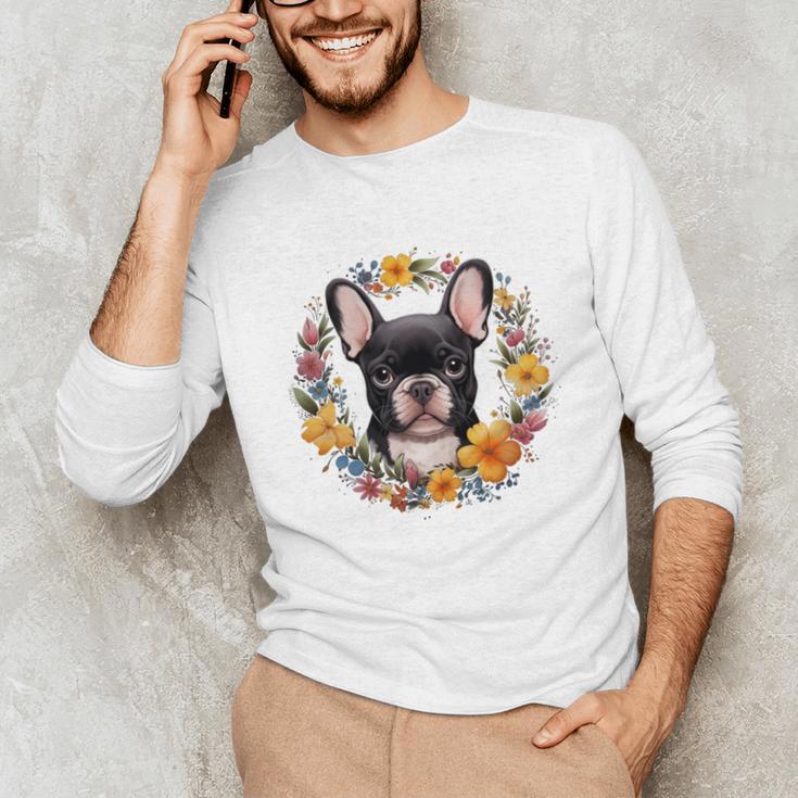 Boston Terrier Mom Floral Bostie Dog Lover Flowers Cute Unisex Long Sleeve T-Shirt, funny gift