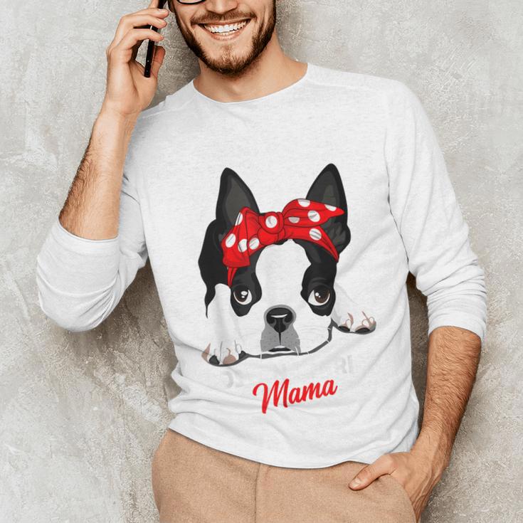 Boston Terrier Mum Dog Woman Idea Unisex Long Sleeve T-Shirt, funny gift