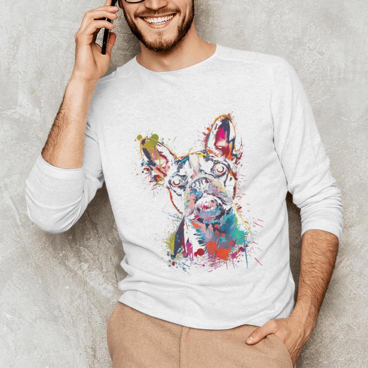 Boston Terrier Splash Unisex Long Sleeve T-Shirt, funny gift