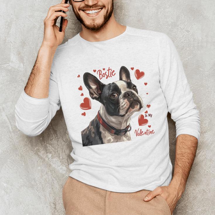Boston Terrier Is My Valentine Cute Pet Dog Owner Valentine Unisex Long Sleeve T-Shirt, funny gift