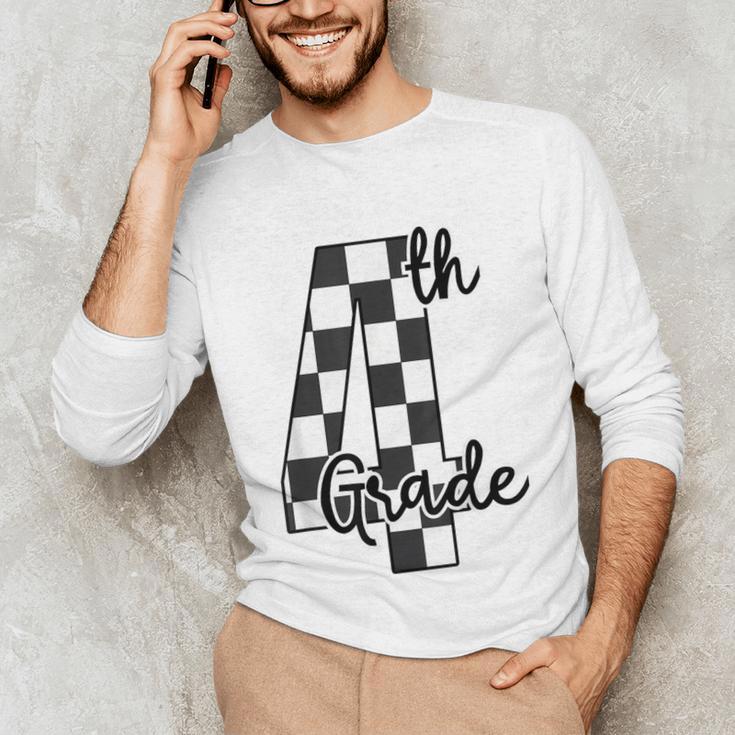 Checkered Fourth Grade Back To School Teachers Students Unisex Long Sleeve T-Shirt, funny gift Checkered Fourth Grade Back To School Teachers Students Unisex Long Sleeve T-Shirt, funny gift