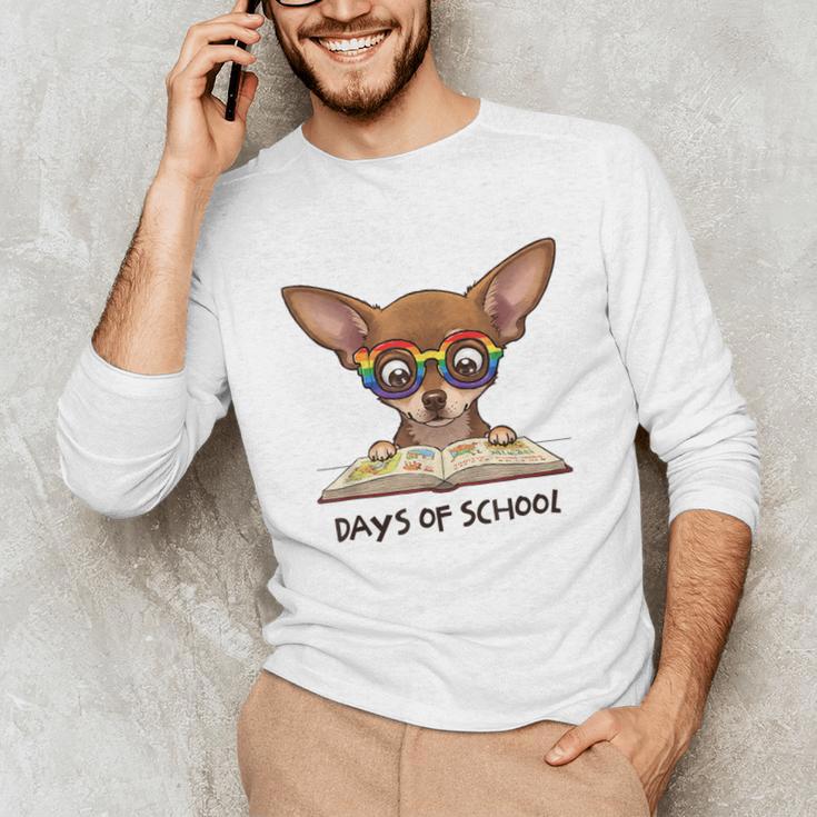 Chihuahua 100 Days Of School Rainbow Glasses Teacher Unisex Long Sleeve T-Shirt, funny gift Chihuahua 100 Days Of School Rainbow Glasses Teacher Unisex Long Sleeve T-Shirt, funny gift