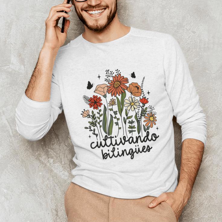 Cultivando Bilingues Dual Language Crew Bilingual Teacher Men Women Girls Kids Unisex Long Sleeve T-Shirt, funny gift
