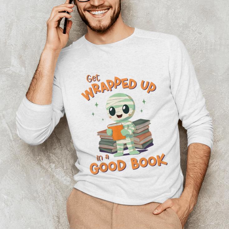Cute Halloween Teacher Librarian Mummy Reading Books Unisex Long Sleeve T-Shirt, funny gift
