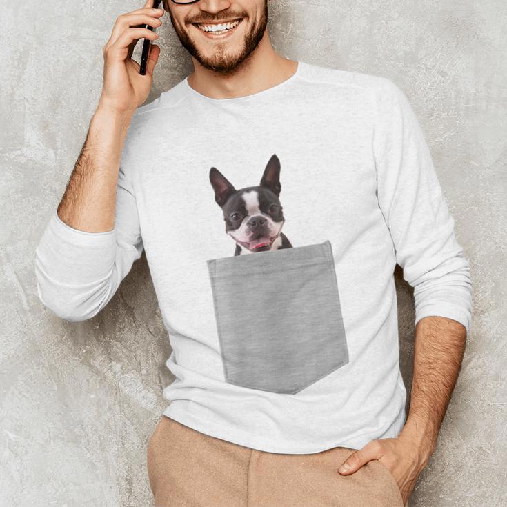 Dog In Your Pocket Boston Terrier For Men Women Girls Kids Unisex Long Sleeve T-Shirt, funny gift