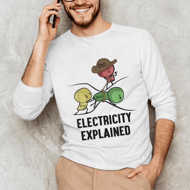 Electricity Explained Physics Nerd I Teacher School Unisex Long Sleeve T-Shirt, funny gift Electricity Explained Physics Nerd I Teacher School Unisex Long Sleeve T-Shirt, funny gift