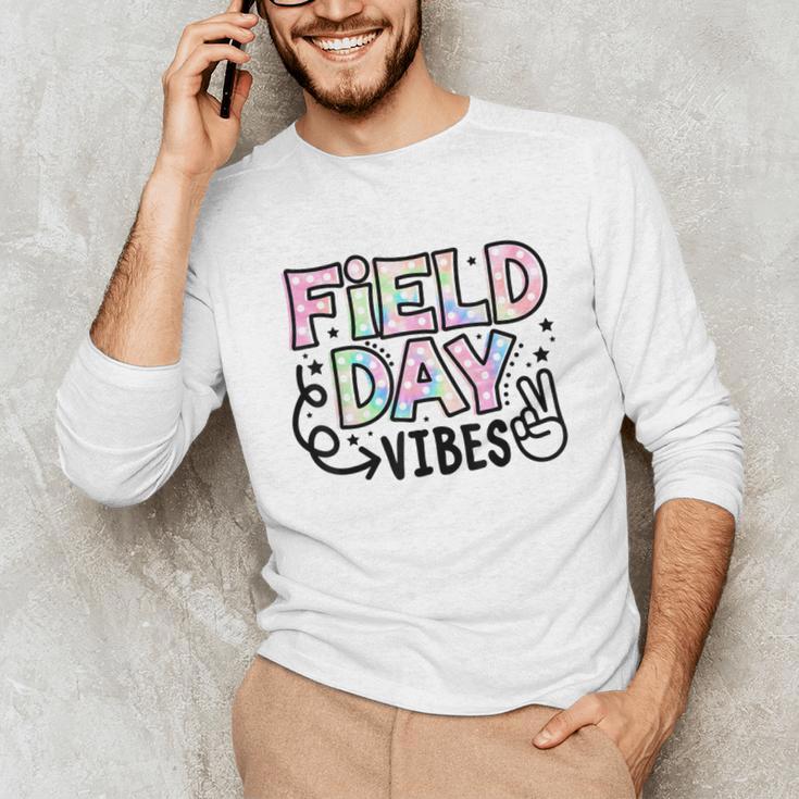 Field Day Vibes For Teacher Kids Happy Field Day 2025 Unisex Long Sleeve T-Shirt, funny gift Field Day Vibes For Teacher Kids Happy Field Day 2025 Unisex Long Sleeve T-Shirt, funny gift