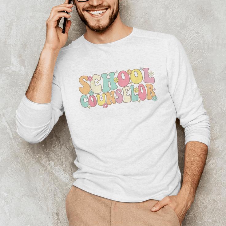 Groovy School Counselor Back To School Teacher Counseling Unisex Long Sleeve T-Shirt, funny gift