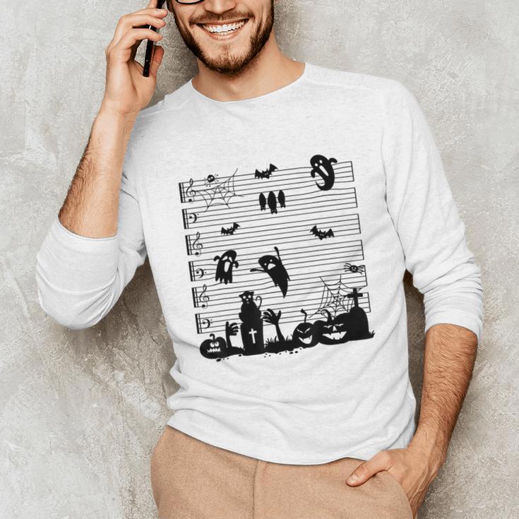 Halloween Music Note Clefs Spooky Ghost For Music Teacher Unisex Long Sleeve T-Shirt, funny gift Halloween Music Note Clefs Spooky Ghost For Music Teacher Unisex Long Sleeve T-Shirt, funny gift