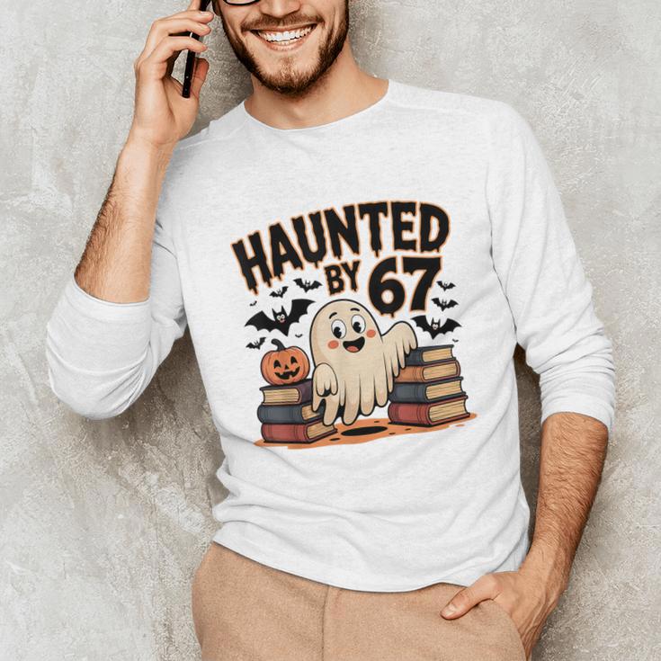 Haunted By 67 Teacher Ghost Pumpkin Halloween Costum Unisex Long Sleeve T-Shirt, funny gift