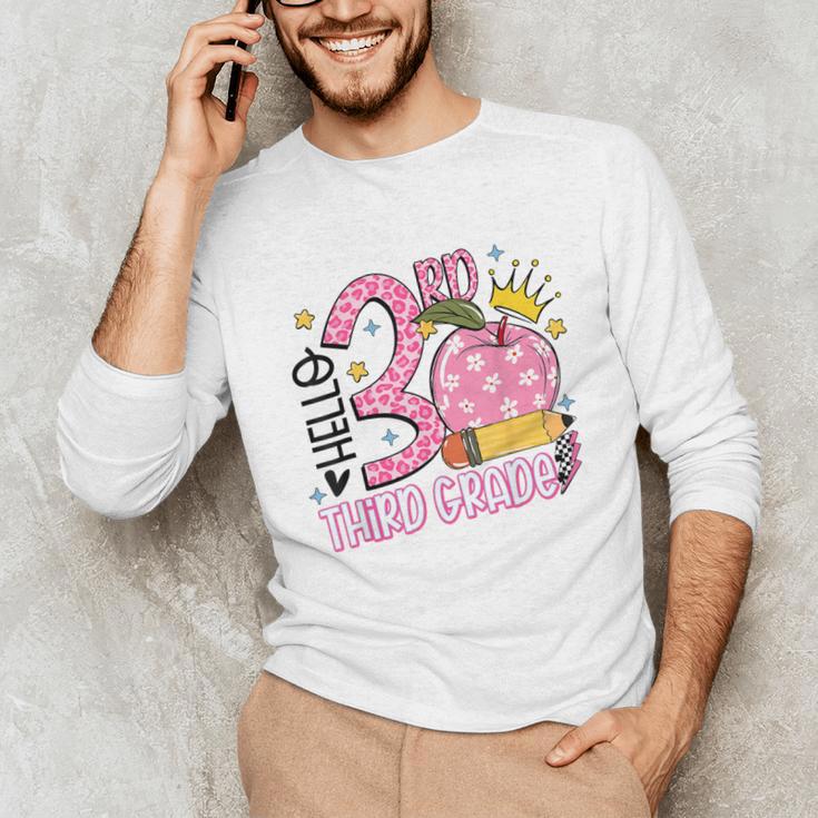 Hello 3rd Third Grade Back To School Pink Leopard Teacher Unisex Long Sleeve T-Shirt, funny gift Hello 3rd Third Grade Back To School Pink Leopard Teacher Unisex Long Sleeve T-Shirt, funny gift