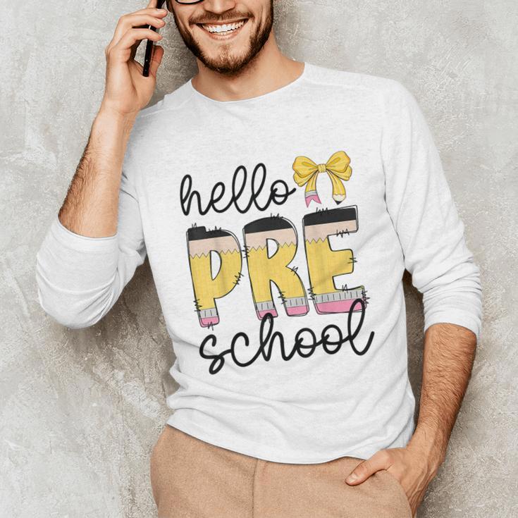 Hello Pre-K Preschool Back To School First Day Teacher Kids Unisex Long Sleeve T-Shirt, funny gift Hello Pre-K Preschool Back To School First Day Teacher Kids Unisex Long Sleeve T-Shirt, funny gift