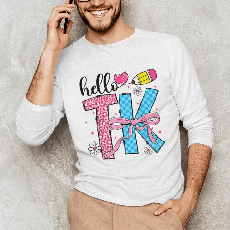 Hello TK Transitional Kindergarten Back To School Teacher Unisex Long Sleeve T-Shirt, funny gift Hello TK Transitional Kindergarten Back To School Teacher Unisex Long Sleeve T-Shirt, funny gift