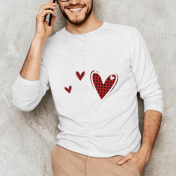 Kindergarten Has My Heart Buffalo Print Teacher Valentine Unisex Long Sleeve T-Shirt, funny gift