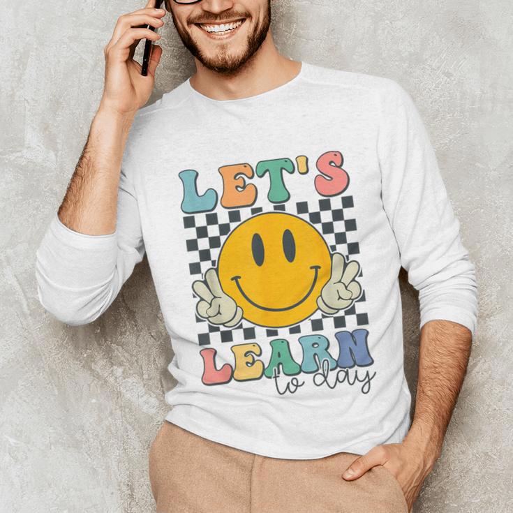 Let's Learn Today Smile Face Back To School For Teacher Kids Unisex Long Sleeve T-Shirt, funny gift