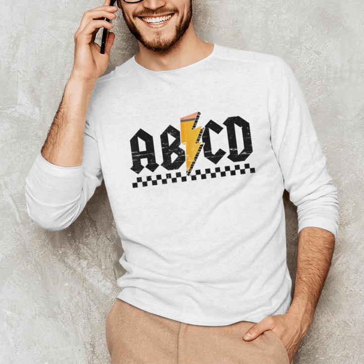 Lightning Pencil Rock'n Roll ABCD Teacher Back To School Kid Unisex Long Sleeve T-Shirt, funny gift