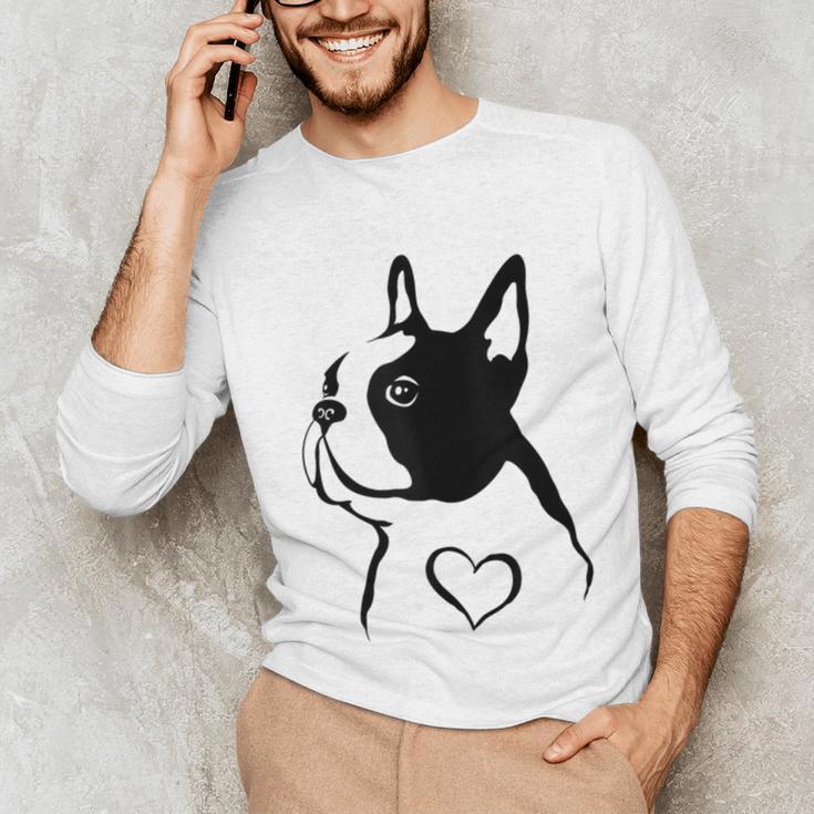 I Love My Boston Terrier Dog With Heart Unisex Long Sleeve T-Shirt, funny gift