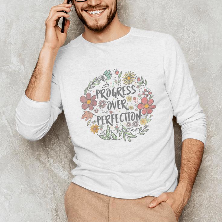 Motivational Progress Over Perfection Back To School Teacher Unisex Long Sleeve T-Shirt, funny gift Motivational Progress Over Perfection Back To School Teacher Unisex Long Sleeve T-Shirt, funny gift