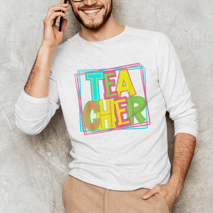 Neon Retro Teacher Cute Teacher Team New Teacher Back To Sch Unisex Long Sleeve T-Shirt, funny gift