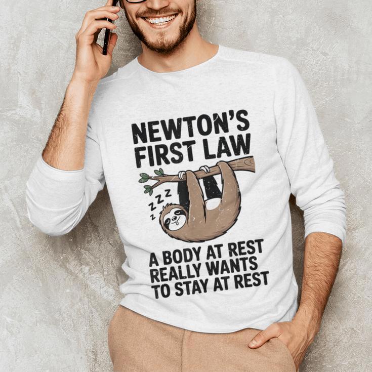 Newtons First Law Physics Jokes Science Teacher Unisex Long Sleeve T-Shirt, funny gift Newtons First Law Physics Jokes Science Teacher Unisex Long Sleeve T-Shirt, funny gift