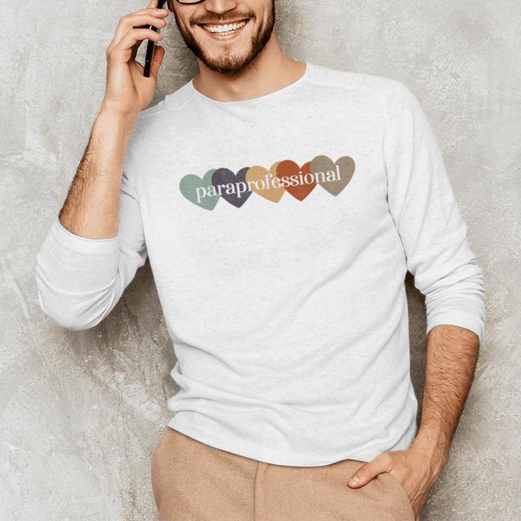Paraprofessional Teacher Hearts Back To School Teach Rainbow Men Women Kids Unisex Long Sleeve T-Shirt, funny gift