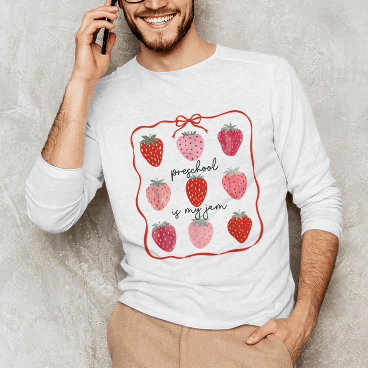 Preschool Is My Jam Strawberry Teacher First Day Of School Unisex Long Sleeve T-Shirt, funny gift Preschool Is My Jam Strawberry Teacher First Day Of School Unisex Long Sleeve T-Shirt, funny gift