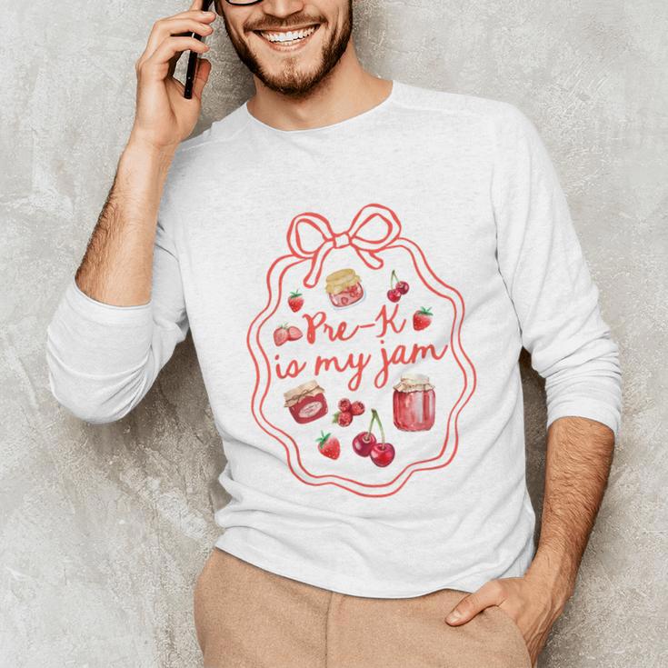 Preschool Pre-K Is My Jam Strawberry Girl Teacher Kids Unisex Long Sleeve T-Shirt, funny gift