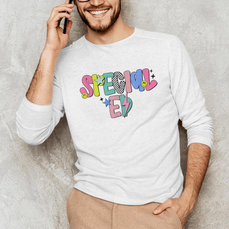 Retro Checkered Special Education Teacher Back To School Unisex Long Sleeve T-Shirt, funny gift Retro Checkered Special Education Teacher Back To School Unisex Long Sleeve T-Shirt, funny gift