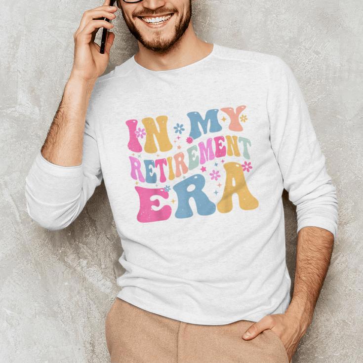 Retro Groovy Retirement Era Retired Teacher Unisex Long Sleeve T-Shirt, funny gift