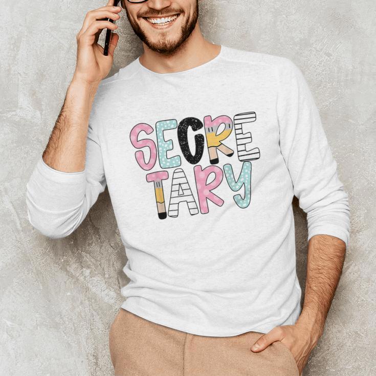 Retro Secretary Back To School Teacher Appreciation Unisex Long Sleeve T-Shirt, funny gift Retro Secretary Back To School Teacher Appreciation Unisex Long Sleeve T-Shirt, funny gift