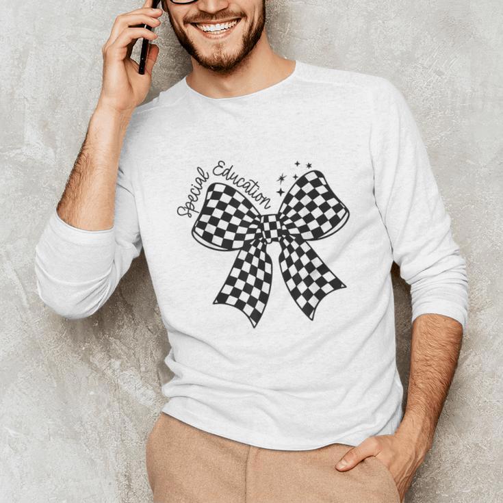 Retro Special Education Squad Coquette Bow SPED Teacher Unisex Long Sleeve T-Shirt, funny gift