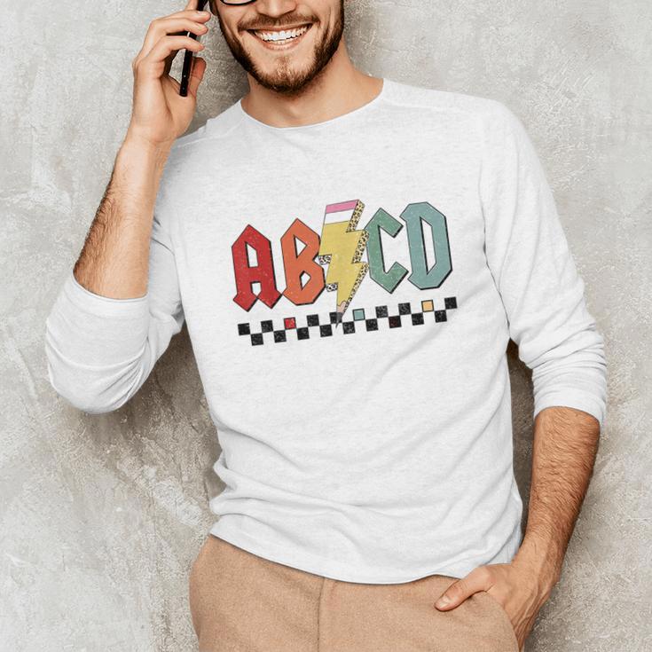 Rock Abcd Back To School Abcd Preschool Teacher Appreciation Unisex Long Sleeve T-Shirt, funny gift Rock Abcd Back To School Abcd Preschool Teacher Appreciation Unisex Long Sleeve T-Shirt, funny gift