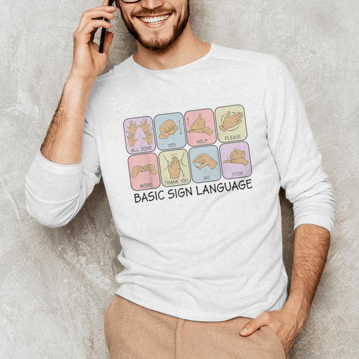 Basic Sign Language Speech Pathology Aac Sped Teacher Unisex Long Sleeve T-Shirt, funny gift Basic Sign Language Speech Pathology Aac Sped Teacher Unisex Long Sleeve T-Shirt, funny gift