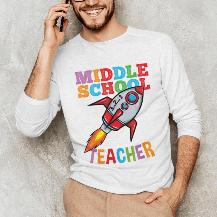 Space Middle School Teacher Back To School Men Women Kids Unisex Long Sleeve T-Shirt, funny gift Space Middle School Teacher Back To School Men Women Kids Unisex Long Sleeve T-Shirt, funny gift