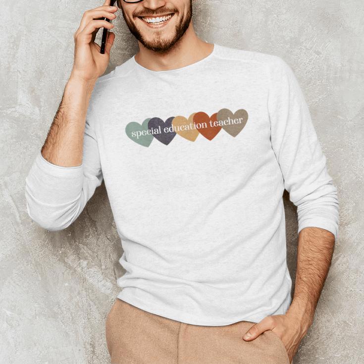 Special Education Teacher Heart Back To School Teach Rainbow Men Women Girls Kids Unisex Long Sleeve T-Shirt, funny gift