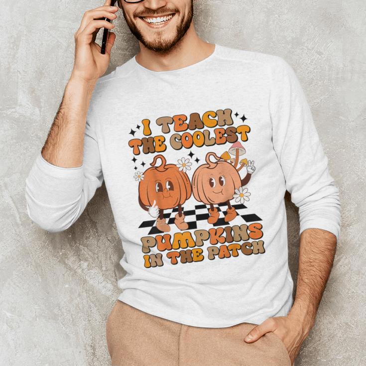 I Teach The Coolest Pumpkins In The Patch Teacher Halloween Unisex Long Sleeve T-Shirt, funny gift I Teach The Coolest Pumpkins In The Patch Teacher Halloween Unisex Long Sleeve T-Shirt, funny gift