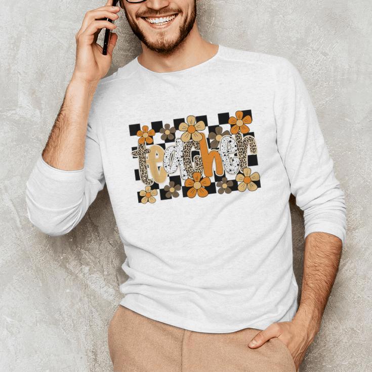Teacher Appreciation Boho Floral Leopard Checkered Unisex Long Sleeve T-Shirt, funny gift Teacher Appreciation Boho Floral Leopard Checkered Unisex Long Sleeve T-Shirt, funny gift