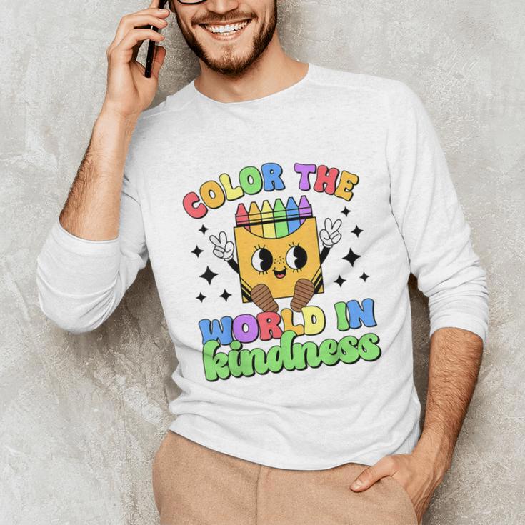 Teacher Back To School Color In Kindness Crayon Pencil Unisex Long Sleeve T-Shirt, funny gift Teacher Back To School Color In Kindness Crayon Pencil Unisex Long Sleeve T-Shirt, funny gift