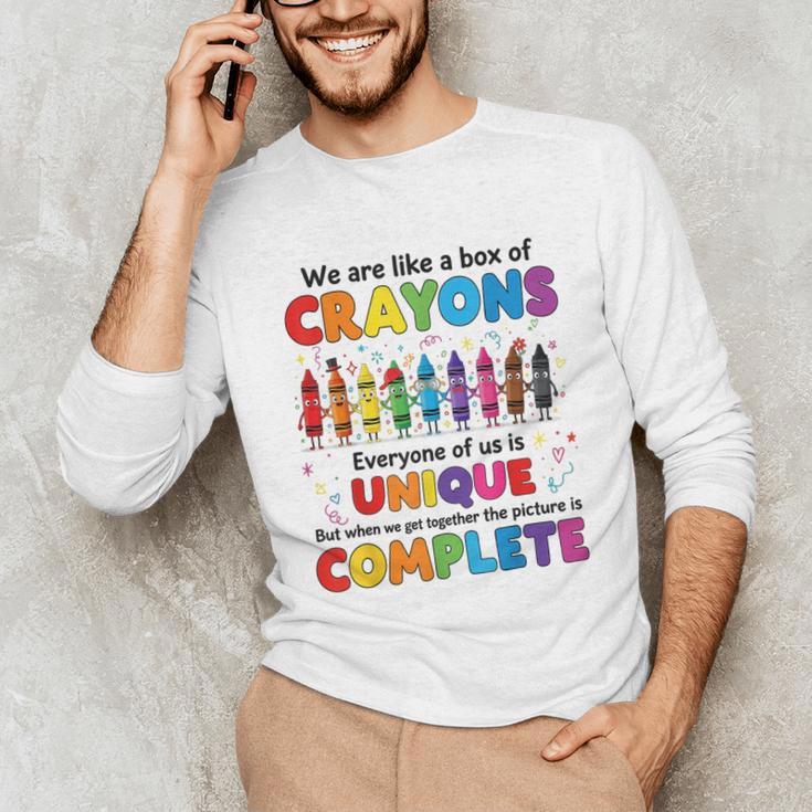 Teacher We Are Like a Box Of Crayons Back To School Unisex Long Sleeve T-Shirt, funny gift Teacher We Are Like a Box Of Crayons Back To School Unisex Long Sleeve T-Shirt, funny gift