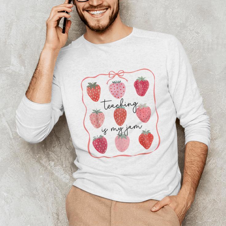 Teaching Is My Jam Teacher Team Crew Cute Strawberry Girls Unisex Long Sleeve T-Shirt, funny gift