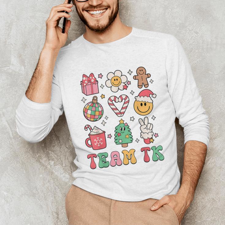 Team TK Teacher Christmas Groovy Smile Face Girl Boy Kid TK Unisex Long Sleeve T-Shirt, funny gift Team TK Teacher Christmas Groovy Smile Face Girl Boy Kid TK Unisex Long Sleeve T-Shirt, funny gift