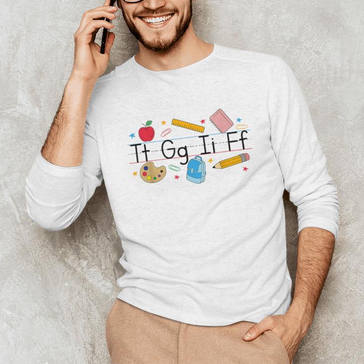 TGIF Teacher Alphabet Kindergarten Teacher Appreciation Unisex Long Sleeve T-Shirt, funny gift TGIF Teacher Alphabet Kindergarten Teacher Appreciation Unisex Long Sleeve T-Shirt, funny gift