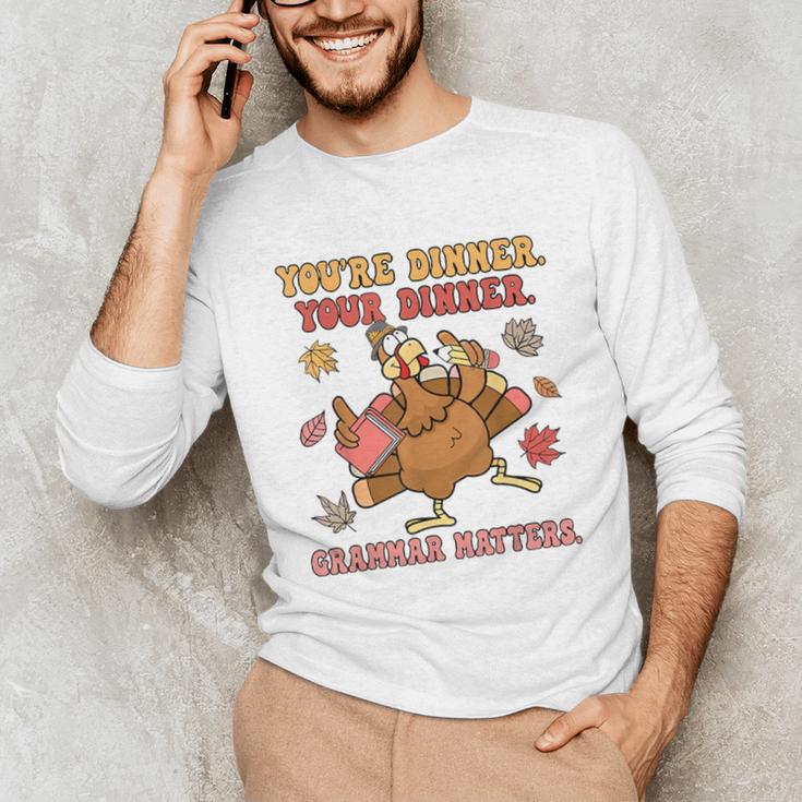 Thanksgiving Grammar Thankful English Teacher Fall Turkey Unisex Long Sleeve T-Shirt, funny gift Thanksgiving Grammar Thankful English Teacher Fall Turkey Unisex Long Sleeve T-Shirt, funny gift