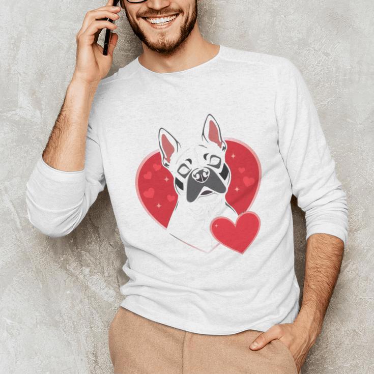 Valentine's Day Boston Terrier Unisex Long Sleeve T-Shirt, funny gift